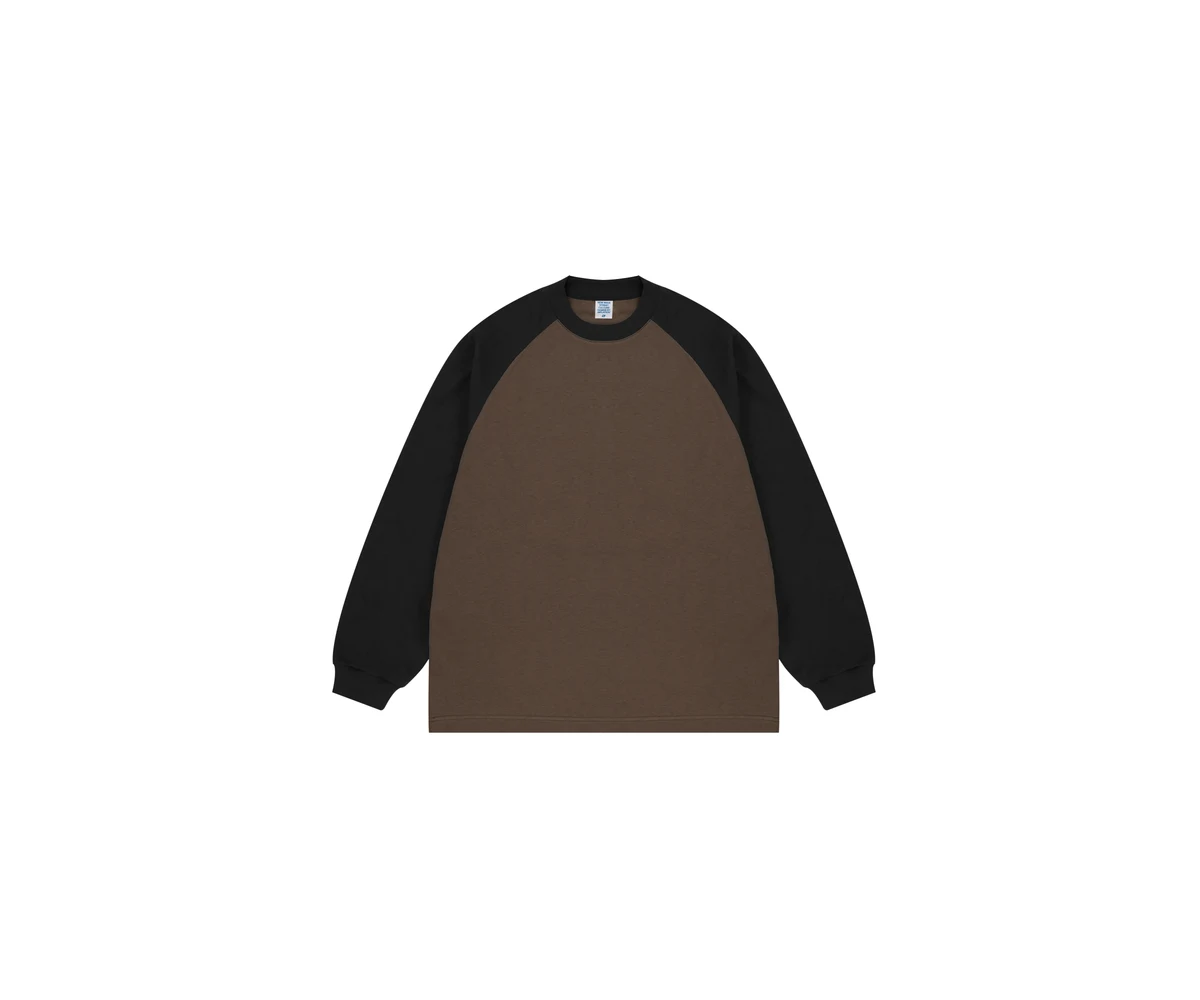 265G Heavyweight Color-Blocked Raglan Long Sleeve T-Shirt