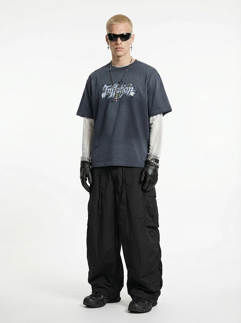 Fine Plaid Loose Cargo Wide-Leg Pants image 8