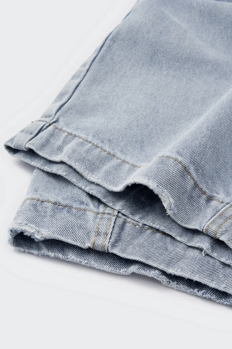 Washed Curved-Leg Denim Pants image 18