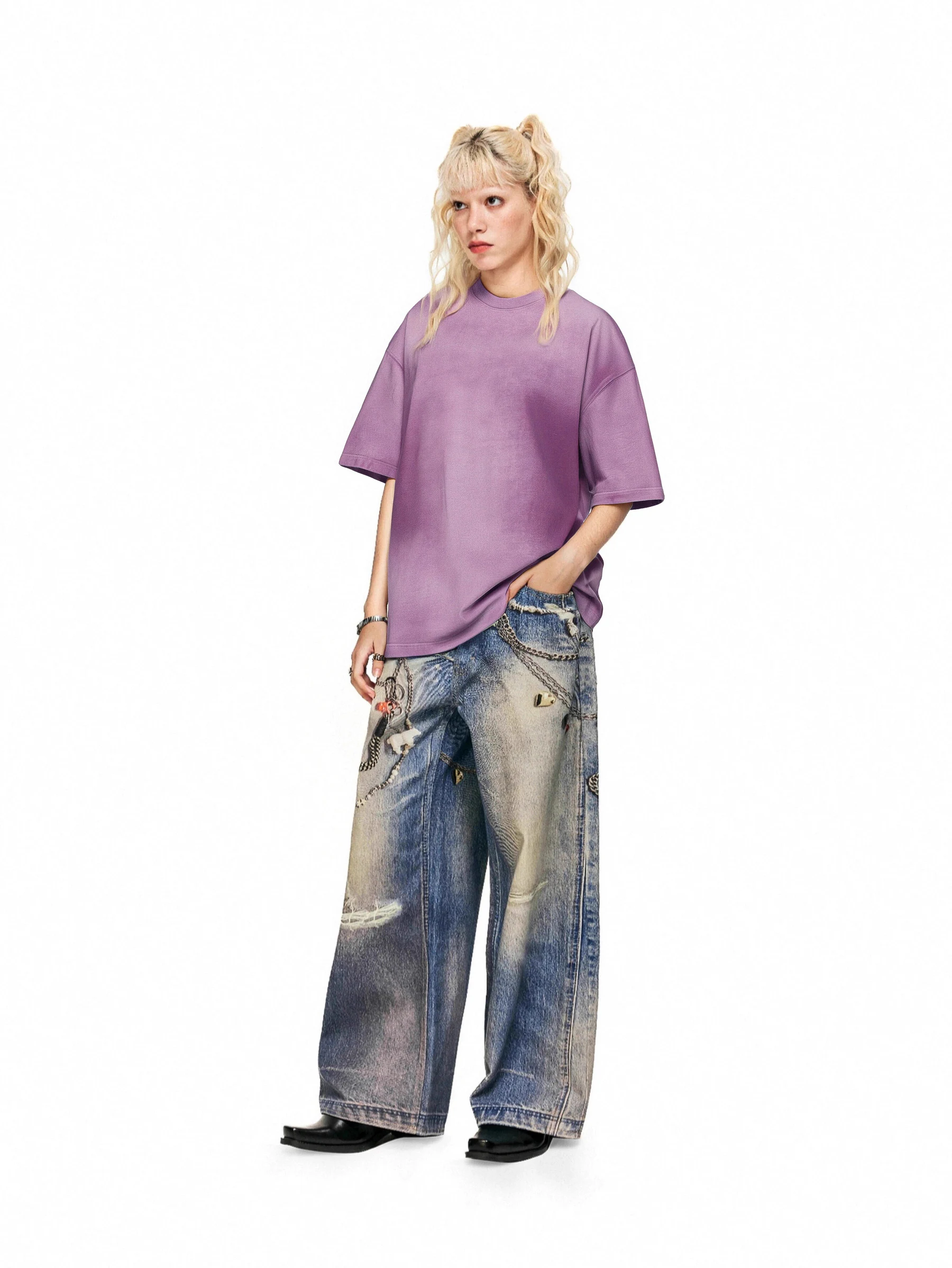 Washed Gradient Oversize T-Shirt image 67