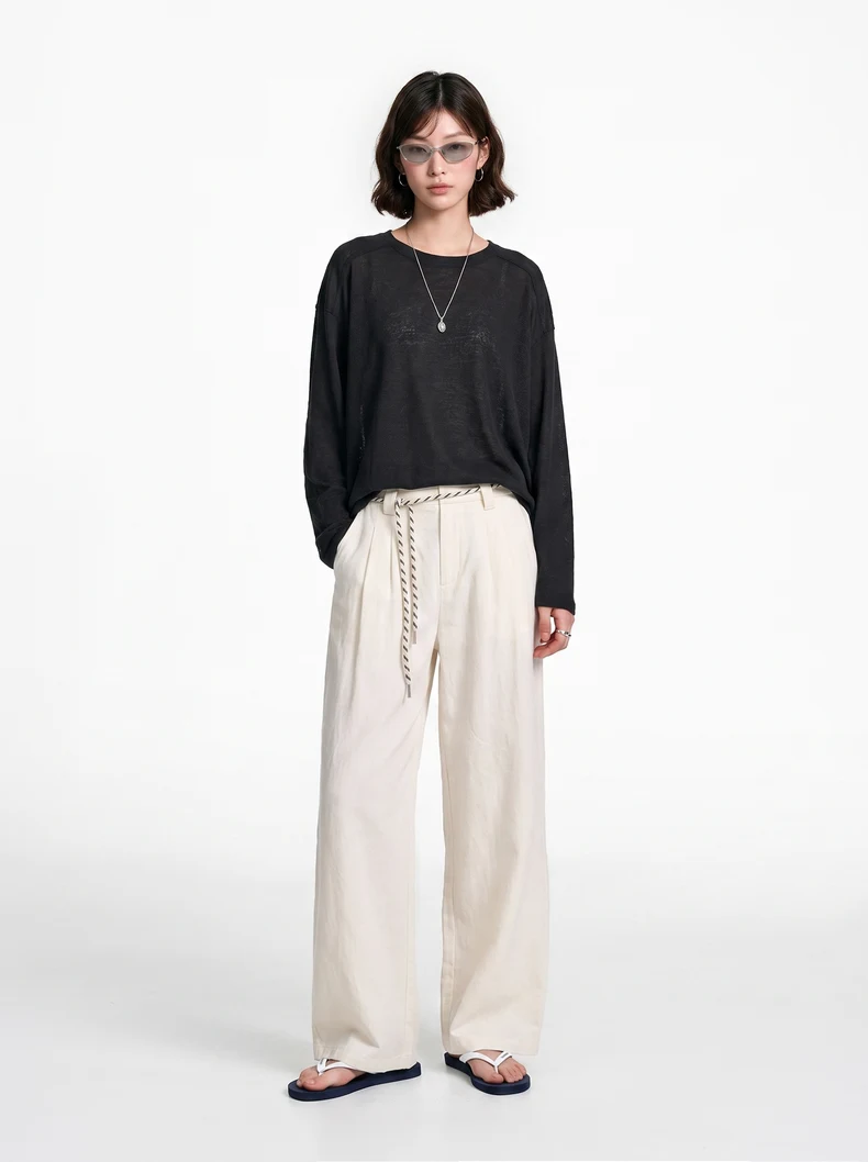 Wool Snowflake Yarn Long Sleeve T-Shirt image 7