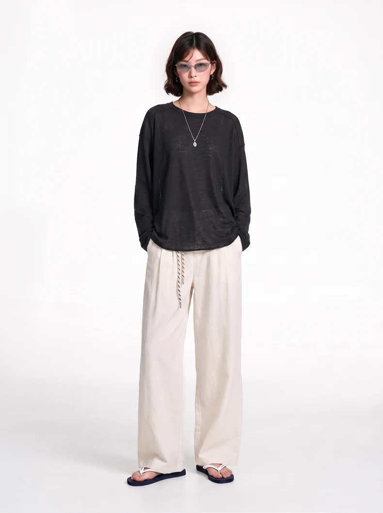 Wool Snowflake Yarn Long Sleeve T-Shirt image 8