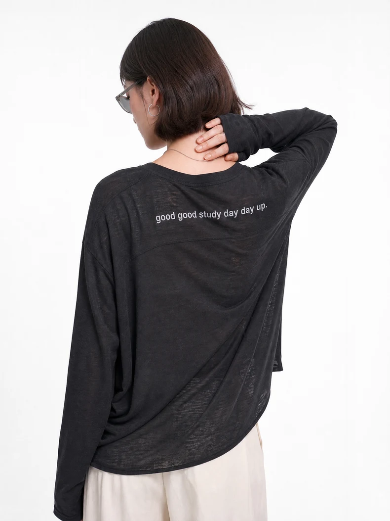 Wool Snowflake Yarn Long Sleeve T-Shirt image 10