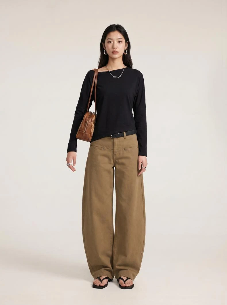 Off-Shoulder Relaxed Long Sleeve Top image 6