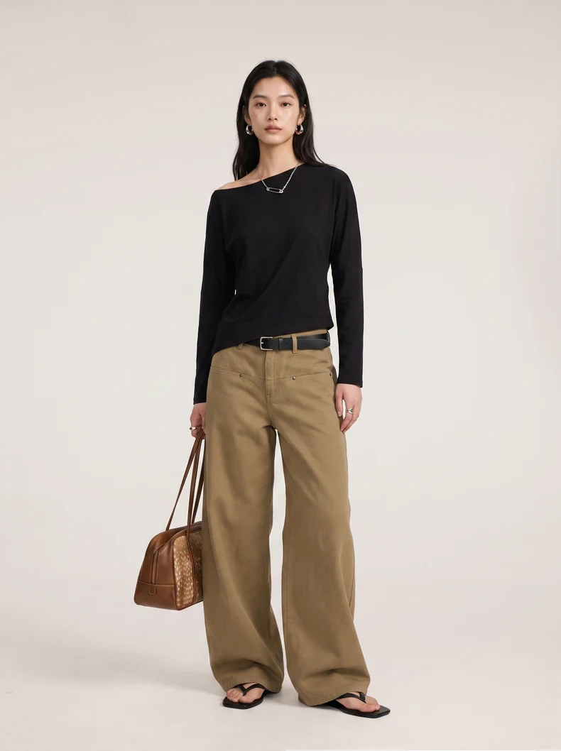 Off-Shoulder Relaxed Long Sleeve Top image 7
