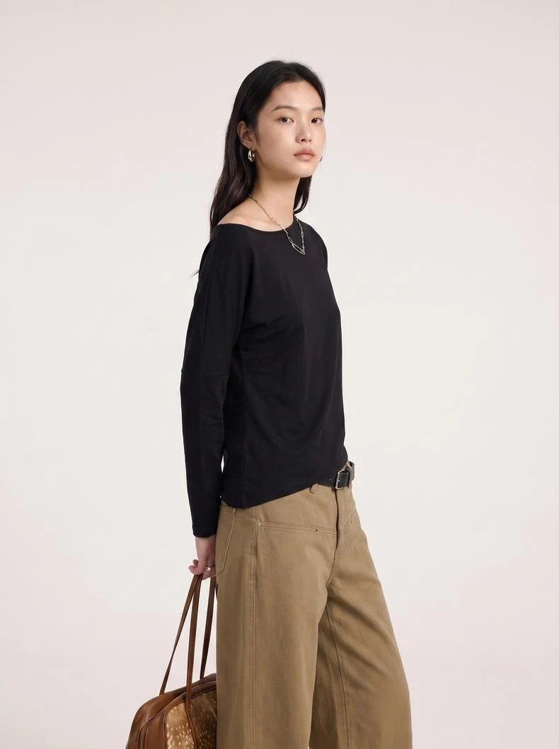 Off-Shoulder Relaxed Long Sleeve Top image 10