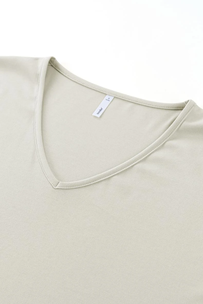 V-Neck Slit Long Sleeve T-Shirt image 21