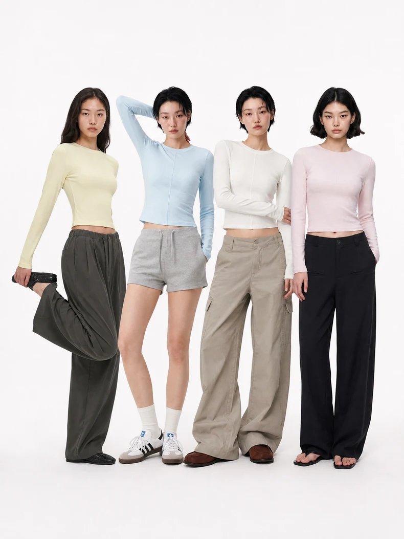 French Linen-Blend Long Sleeve Top image 2