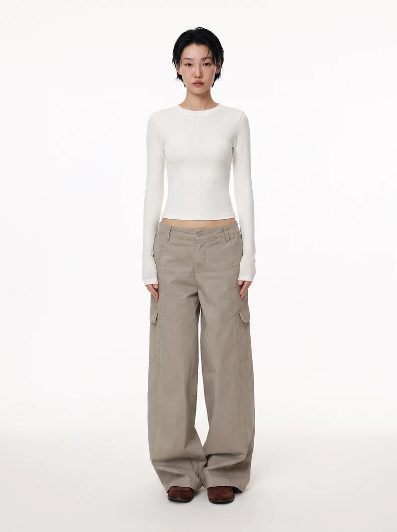 French Linen-Blend Long Sleeve Top image 7